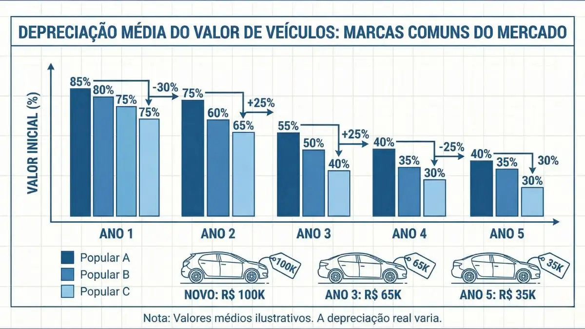 Qual a depreciação média de um carro?